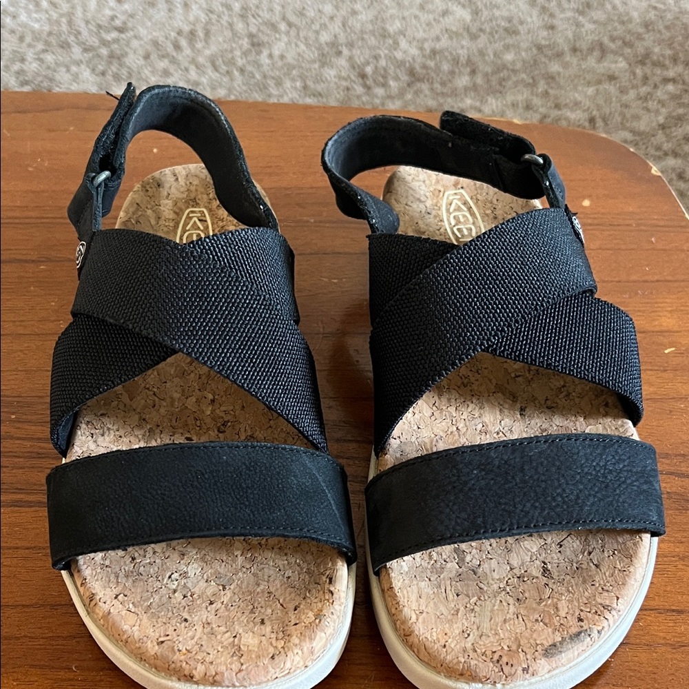 KEEN Black Sandals with Cork Sole